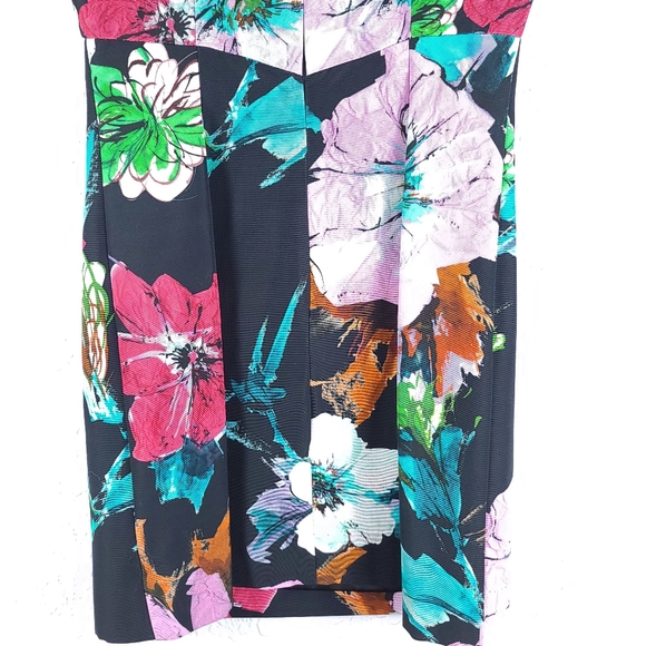 MILLY Black Floral Mini Sheath Cocktail Dress - Picture 10 of 15